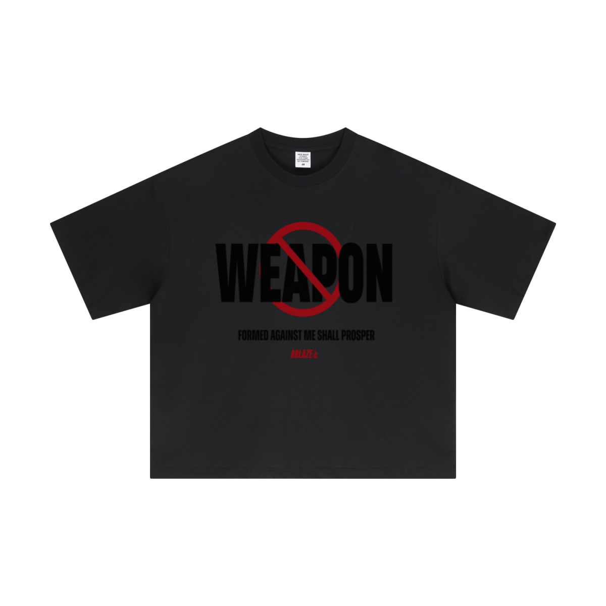 230GSM Men's Combed Cotton Plain Knit Boxy T-Shirt Black