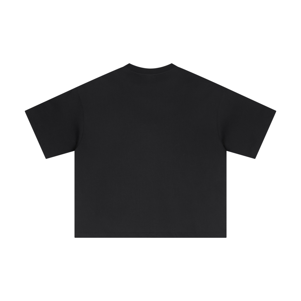 230GSM Men's Combed Cotton Plain Knit Boxy T-Shirt Black