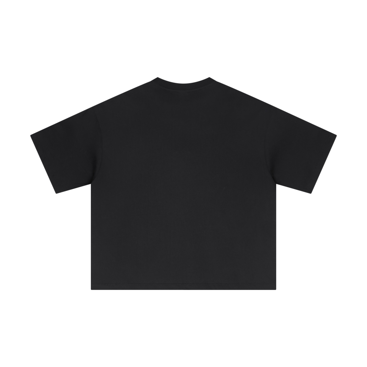 230GSM Men's Combed Cotton Plain Knit Boxy T-Shirt Black