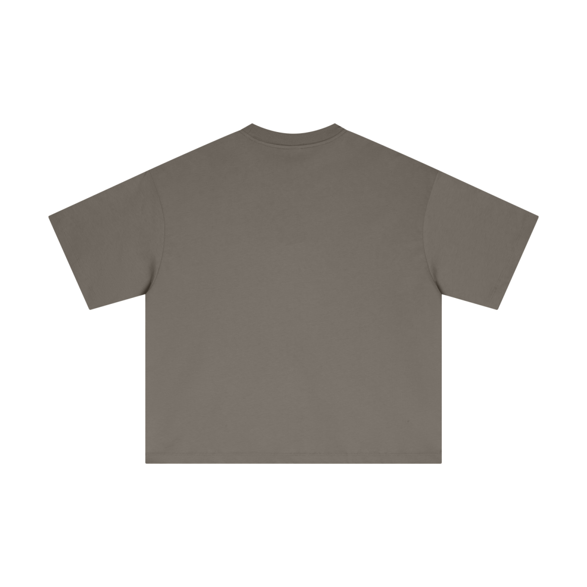 230GSM Men's Combed Cotton Plain Knit Boxy T-Shirt Coffee Gray