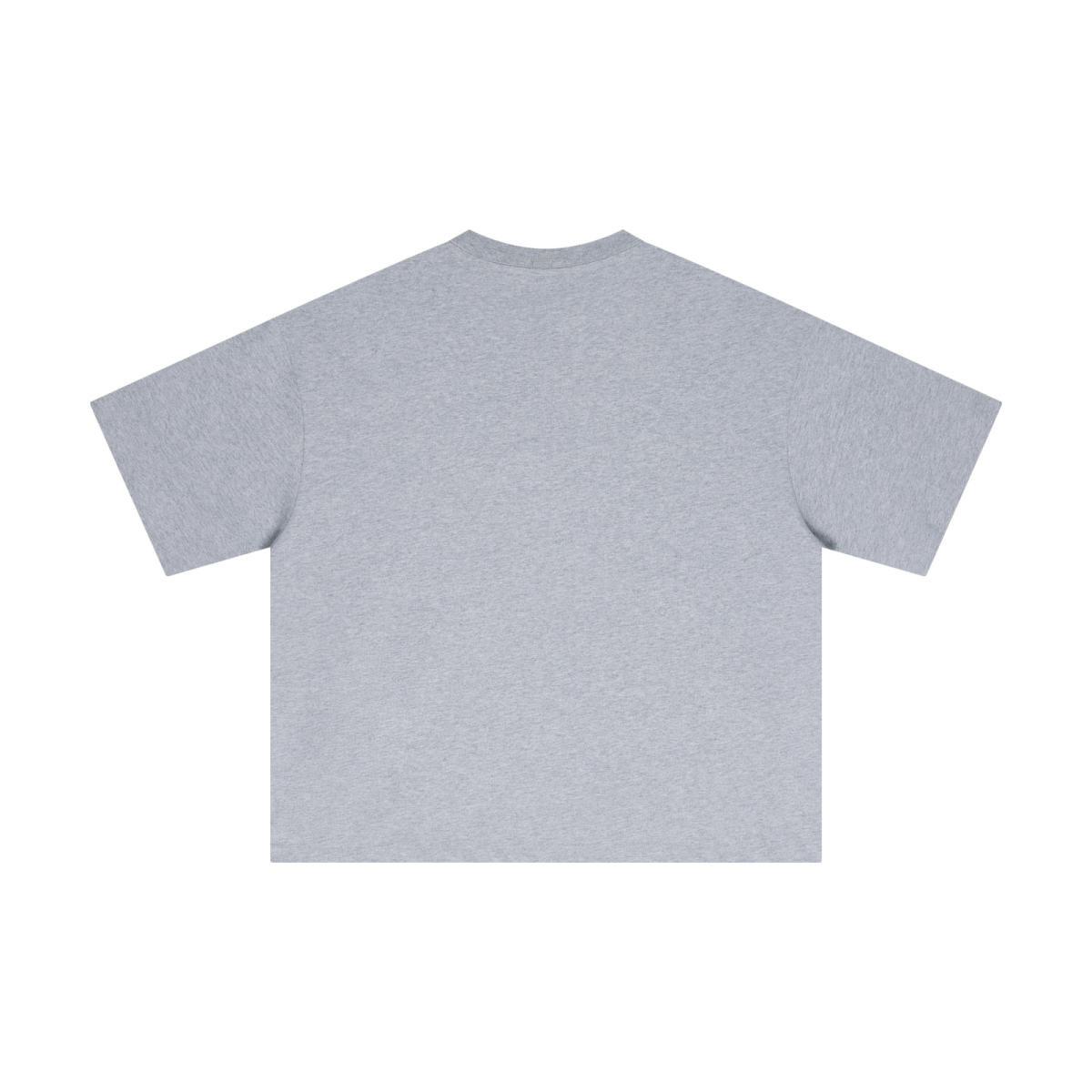 230GSM Men's Combed Cotton Plain Knit Boxy T-Shirt Mid Heather Gray