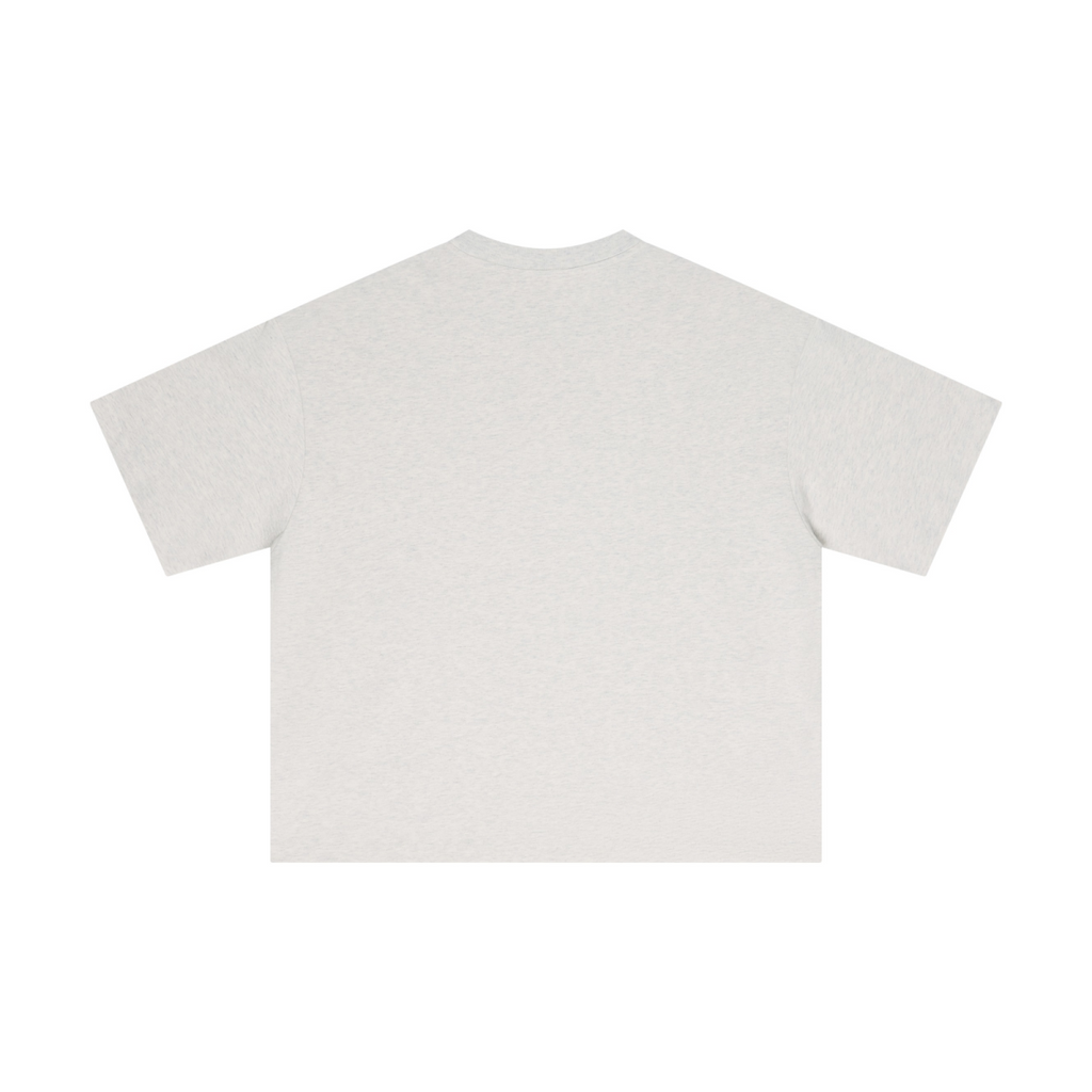 230GSM Men's Combed Cotton Plain Knit Boxy T-Shirt Heather Gray