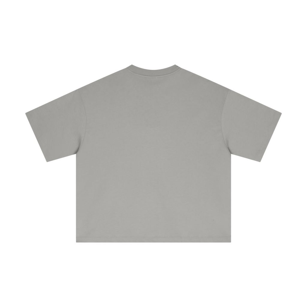 230GSM Men's Combed Cotton Plain Knit Boxy T-Shirt Light Gray